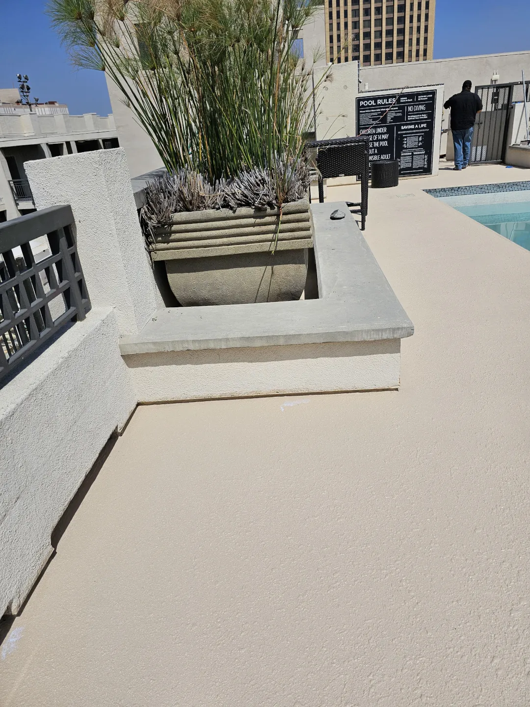 Commercial deck waterproofing project in Los Angeles